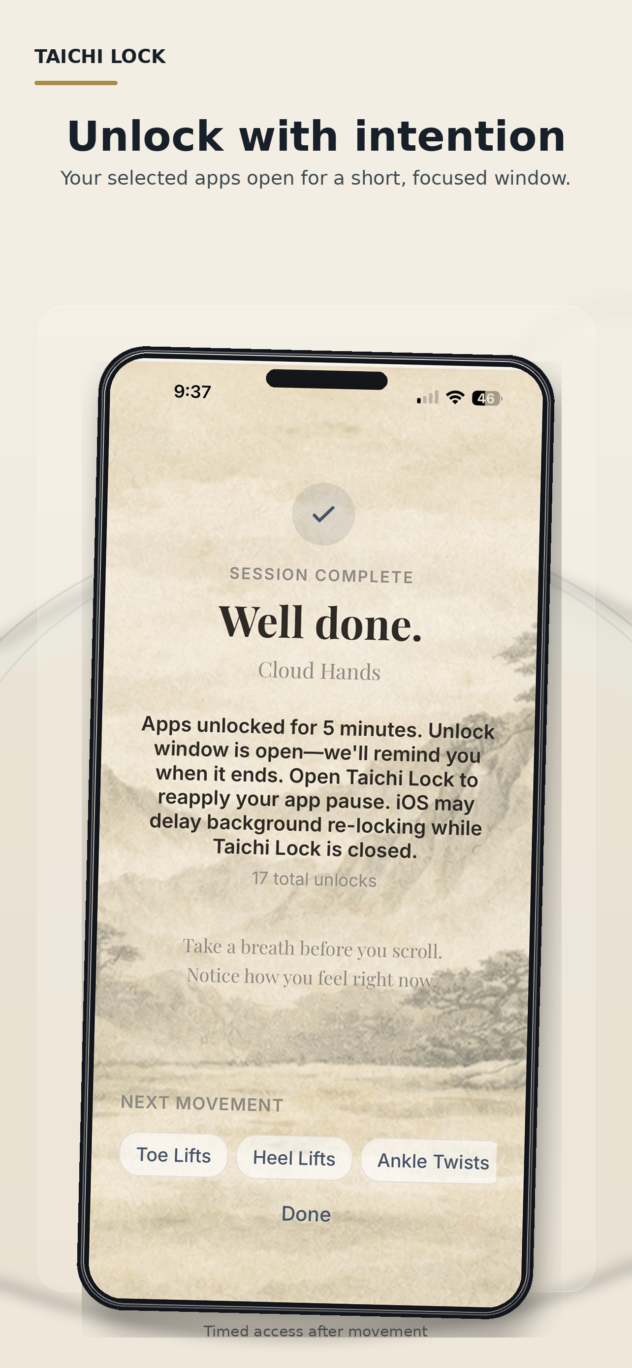 Taichi Lock unlock success screenshot